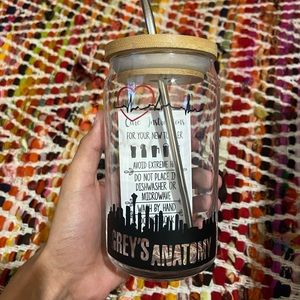 16oz Libbey Glass Can “Greys Anatomy”